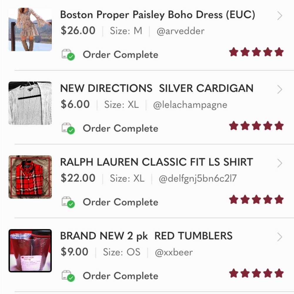 RECENT RATINGS FROM MY AWESOME CUSTOMERS